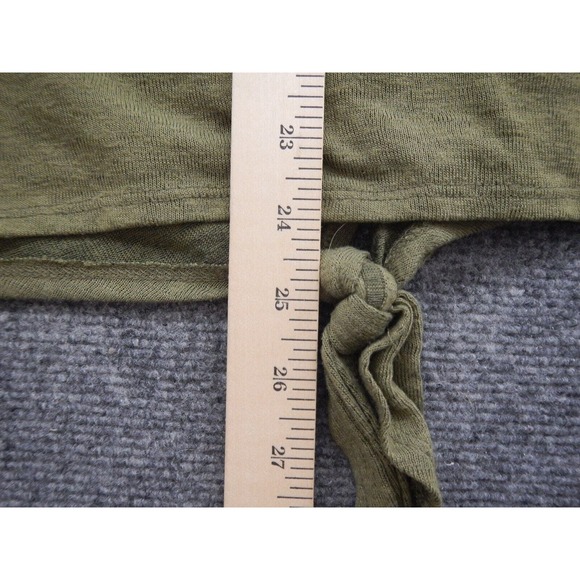 A.N.A. A New Approach Blouse Top Women's Size 0X Green Pink Colorblock Tie Front - Picture 8 of 8